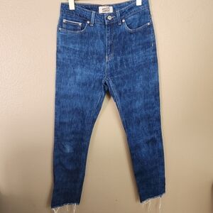 Naked & Famous Womens Blue Kasuri Stretch Selvedge High Rise Skinny Jeans-Sz 28